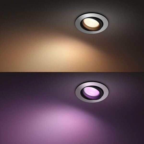PH 8720169318793 Hue WACA Centura podhledové LED svítidlo GU10 5.7W 350lm 2000-6500K RGB IP20 kulaté hliník - PHILIPS