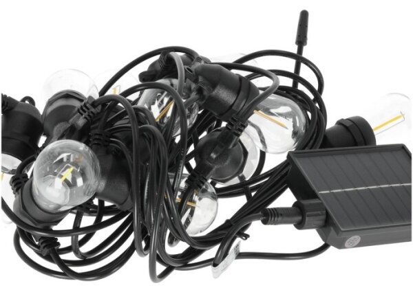 LED Stm solární řetěz STARLIGHT NEO 20xE27/3,7V 2700K IP54 2400 mAh 21,5m + DO