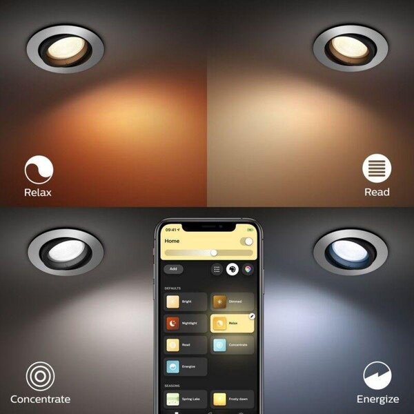 PH 8720169318793 Hue WACA Centura podhledové LED svítidlo GU10 5.7W 350lm 2000-6500K RGB IP20 kulaté hliník - PHILIPS
