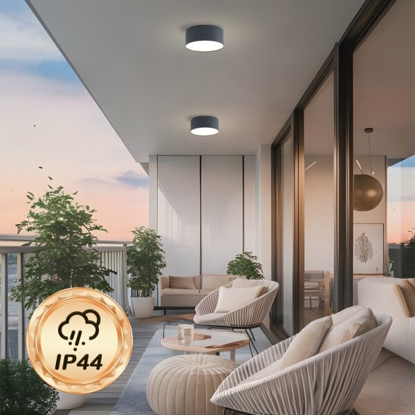 Brilagi - LED Koupelnové stropní svítidlo FORIS LED/20W/230V pr. 15 cm antr IP44