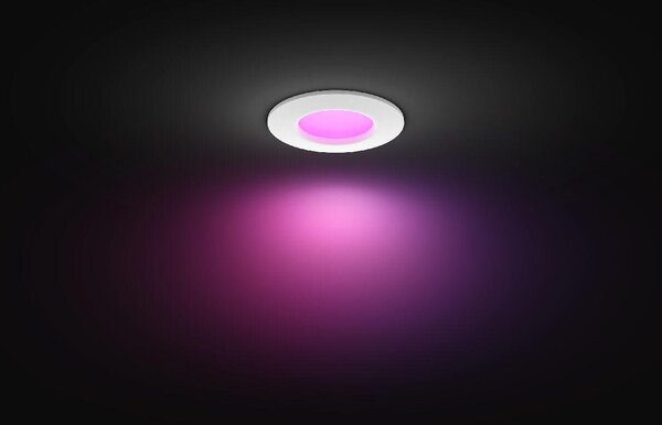 PH 8720169264090 Hue WCA Slim koupelnové zápustné svítidlo LED 8,3W 750lm 2200-6500K RGB 9cm kulaté IP44, bílé - PHILIPS