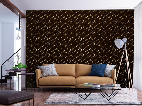Fototapeta Zlatá vlna - abstraktní jednotný vzor s motivem polních klásků
