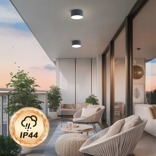Brilagi - LED Koupelnové stropní svítidlo FORIS LED/14W/230V pr. 12 cm antr IP44