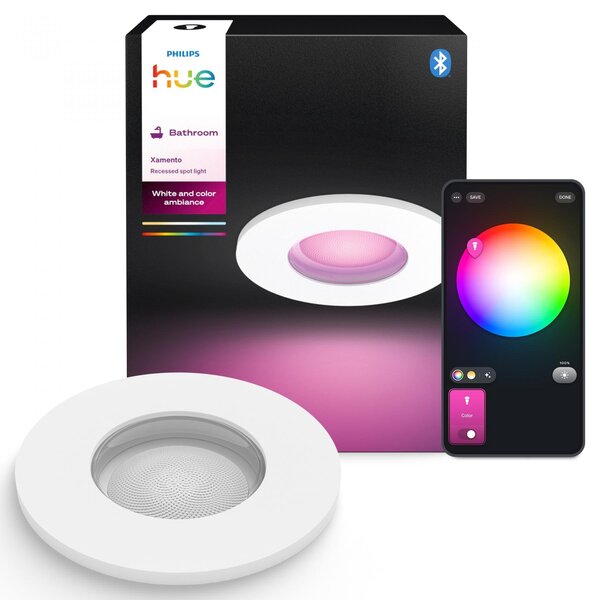 PH 8721103072849 Hue Xamento podhledové LED svítidlo 1x4,2W, 2000-6500K, RGB, IP44, bílá - PHILIPS