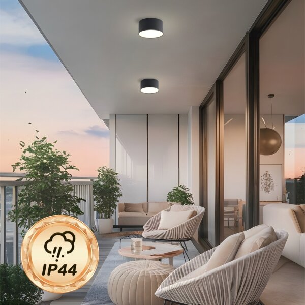 Brilagi - LED Koupelnové stropní svítidlo FORIS LED/14W/230V pr. 12 cm čern IP44