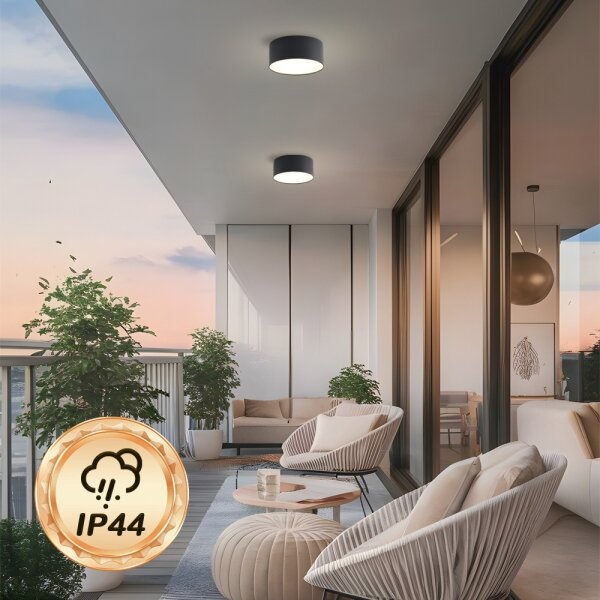 Brilagi - LED Koupelnové stropní svítidlo FORIS LED/20W/230V pr. 15 cm čern IP44