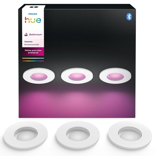PH 8721103072900 Hue Xamento podhledové LED svítidlo 3x4,2W, 2000-6500K, RGB, IP44, bílá (3ks) - PHILIPS