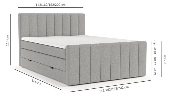 Béžová boxspring postel s úložným prostorem 180x200 cm Ruby – Maison de Rêve