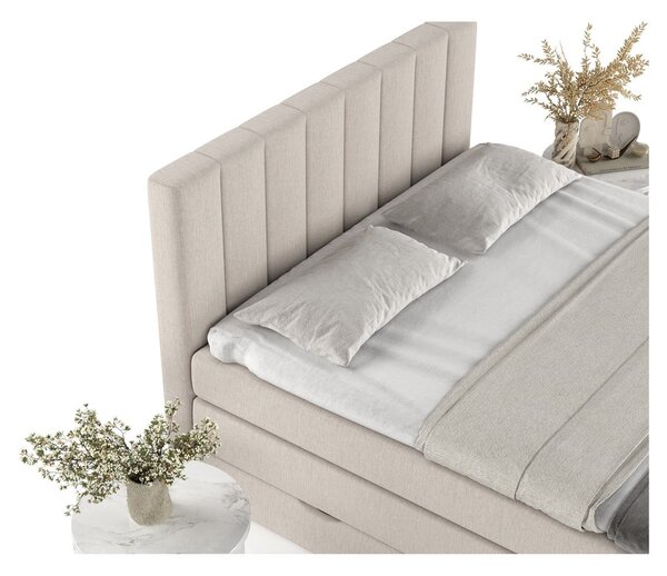 Béžová boxspring postel s úložným prostorem 180x200 cm Ruby – Maison de Rêve