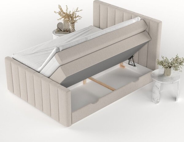 Béžová boxspring postel s úložným prostorem 180x200 cm Ruby – Maison de Rêve