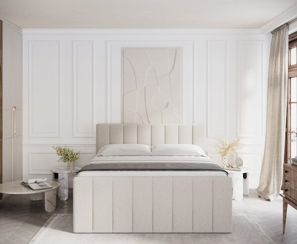 Béžová boxspring postel s úložným prostorem 180x200 cm Ruby – Maison de Rêve