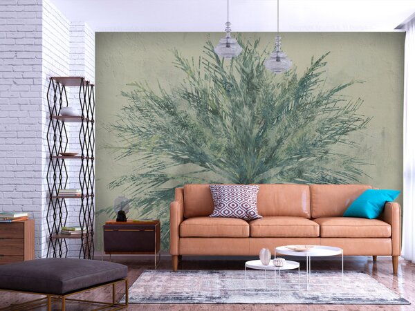 Fototapeta Relaxace v přírodě - malovaná rostlina na jednolitém pozadí