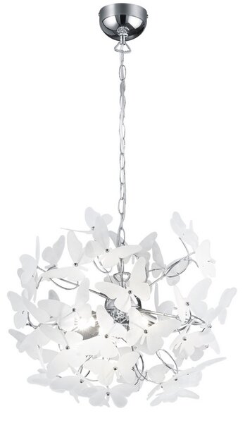 Trio Leuchten R30214017 BUTTERFLY - Závěsný lustr s motýlkama 4 x G9, Ø 50cm (Moderní dětský lustr )