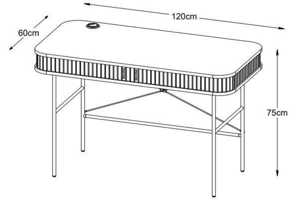 Unique Furniture Dubový pracovní stůl Nola 120 x 60 cm