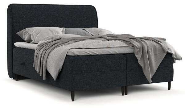 Černá boxspring postel s úložným prostorem 140x200 cm Melba – Maison de Rêve