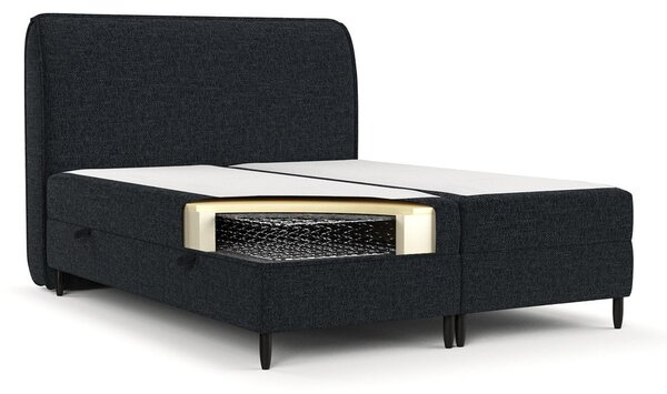 Černá boxspring postel s úložným prostorem 140x200 cm Melba – Maison de Rêve