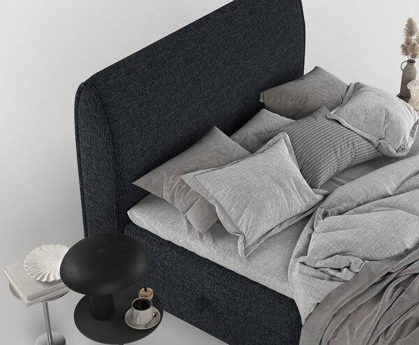 Černá boxspring postel s úložným prostorem 140x200 cm Melba – Maison de Rêve