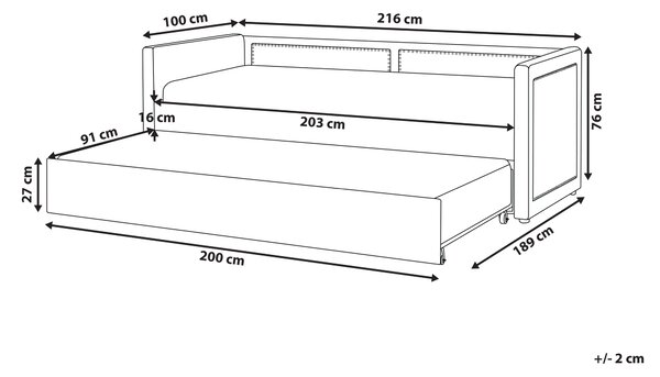 Rozkládací postel Manšestr MIMIZAN 90 x 200 cm Růžová