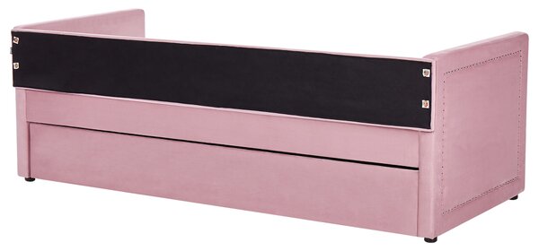 Rozkládací postel Manšestr MIMIZAN 90 x 200 cm Růžová