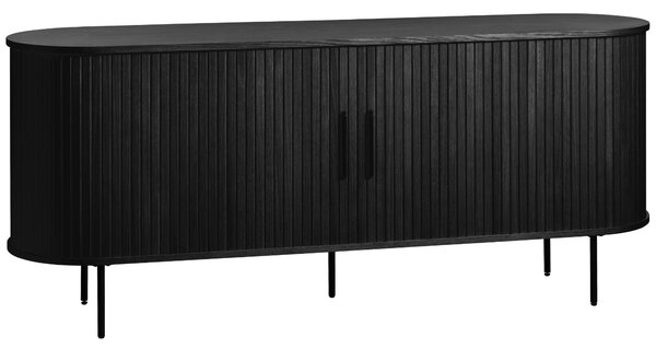 Unique Furniture Černá dubová komoda Nola 180 x 45 cm