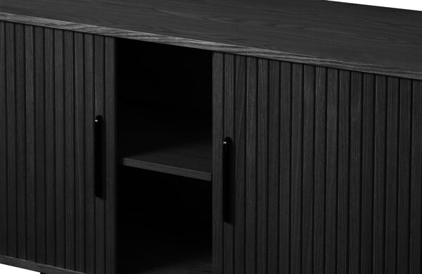 Unique Furniture Černá dubová komoda Nola 180 x 45 cm