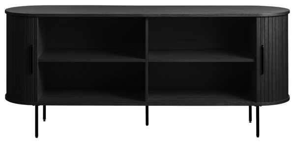 Unique Furniture Černá dubová komoda Nola 180 x 45 cm