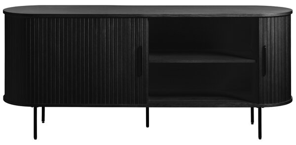 Unique Furniture Černá dubová komoda Nola 180 x 45 cm
