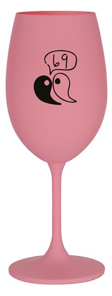 69 - růžová sklenice na víno 350 ml