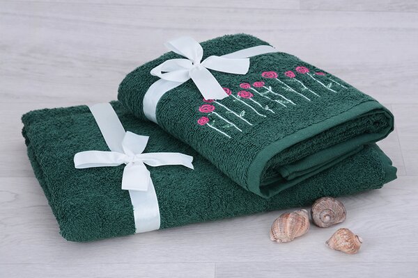 Set ručníku a osušky RUSO zelený