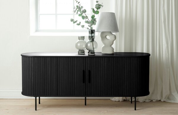 Unique Furniture Černá dubová komoda Nola 180 x 45 cm