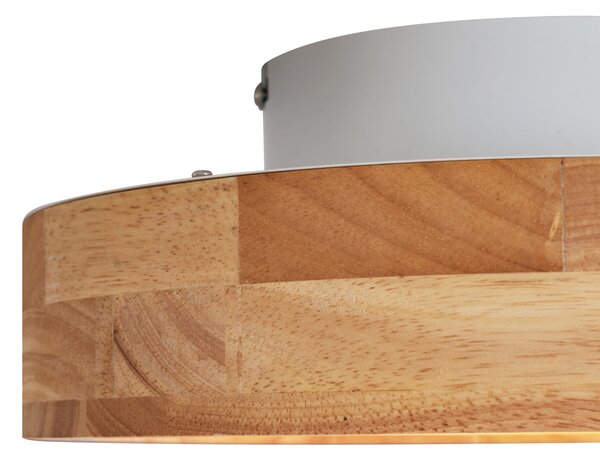 Skandinávské stropní svítidlo dřevěné 30 cm vč. LED stmívatelné - Pecker