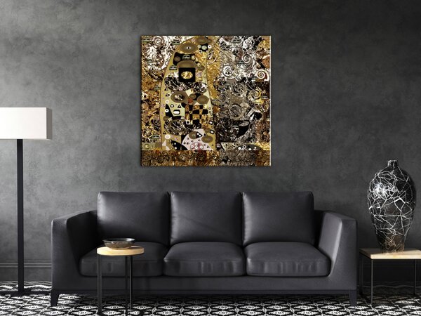 Obraz Světlo v Abstrakci (1-dílný) - Zlaté motivy inspirované Klimtem