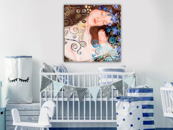 Obraz Mateřství s ornamentem - matka a dítě ve stylu Gustava Klimta