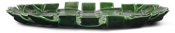 Ferm Living Keramický talíř Plait Platter, emerald green