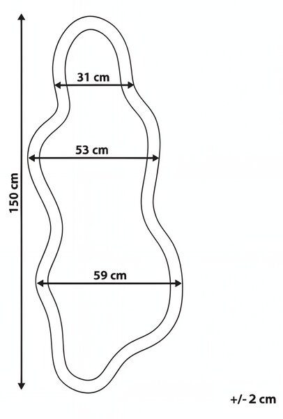 Zrcadlo MONTVALEN 59 cm 150 cm Dřevo paulovnie Světle hnědá