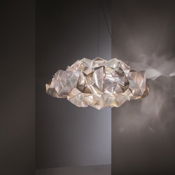 SLAMP DRUSM00VLV01T00000EU Drusa, závěsné svítidlo ze sametového Lentiflexu, 4x8W LED E27, prům. 60cm