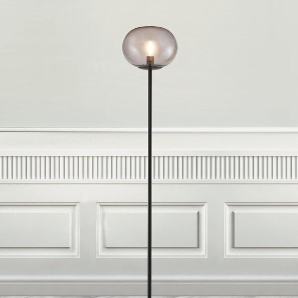 Nordlux Kouřově šedá skleněná stojací lampa Alton 150 cm