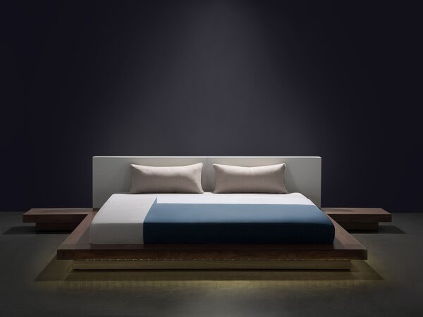 LED postel ZEN 180 x 200 cm Hnědý jasan