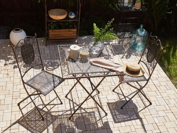 Bistro stolek BORMIO 70 cm 70 cm Kov Černá
