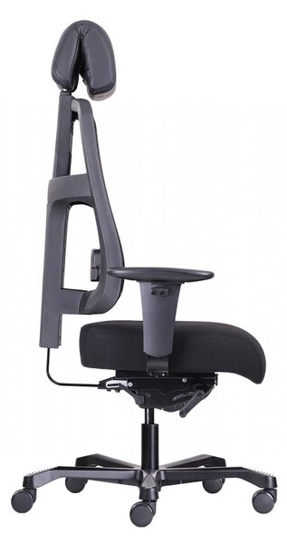 Ergonomická zátěžová židle BOSTON 24/7 — látka, černá, nosnost 200 kg