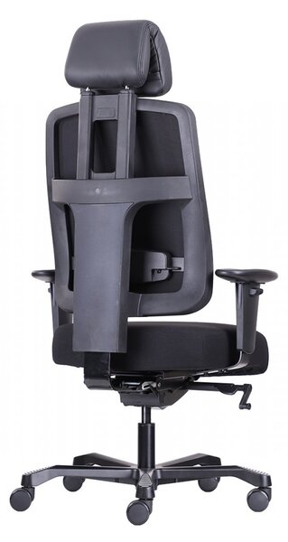 Ergonomická zátěžová židle BOSTON 24/7 — látka, černá, nosnost 200 kg
