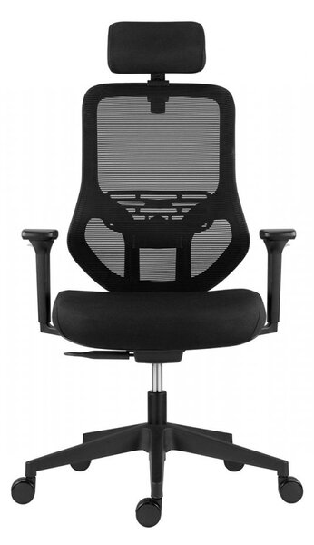 Kancelářská ergonomická židle ATOMIC — látka / síť, černá, nosnost 130 kg
