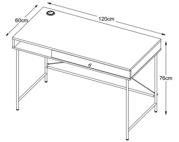 Unique Furniture Pracovní stůl Pensacola 120 x 60 cm