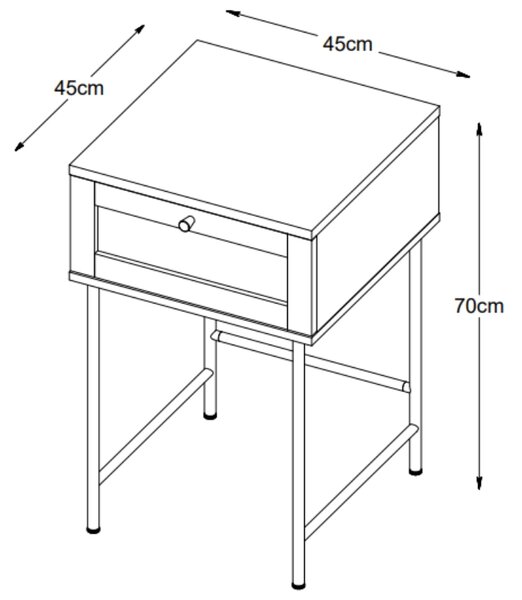 Unique Furniture Černý odkládací stolek Pensacola 45 x 45 cm