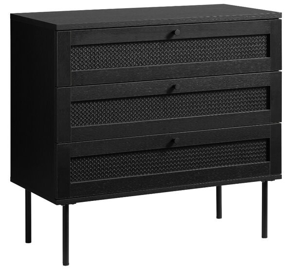 Černá nízká komoda Unique Furniture Pensacola 80 x 40 cm