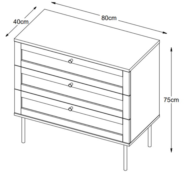 Unique Furniture Komoda Pensacola 80 x 40 cm