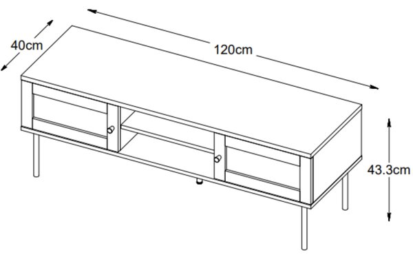 Unique Furniture TV stolek Pensacola 120 x 40 cm