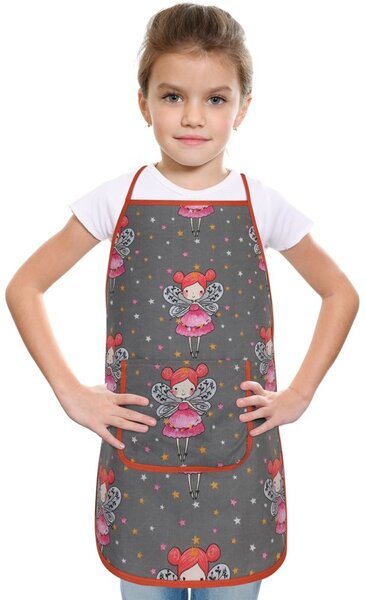 BELLATEX Dětská zástěrka Bílá, Růžová, Šedá 37 x 47 cm, pro děti ve věku 3 - 5 let