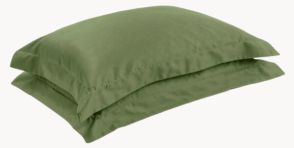 Sada povlaků na polštáře z bavlněného saténu Olive Green, 2 díly