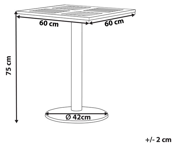 Bistro stolek PALMI 60 cm 60 cm Imitace dřeva Hnědá